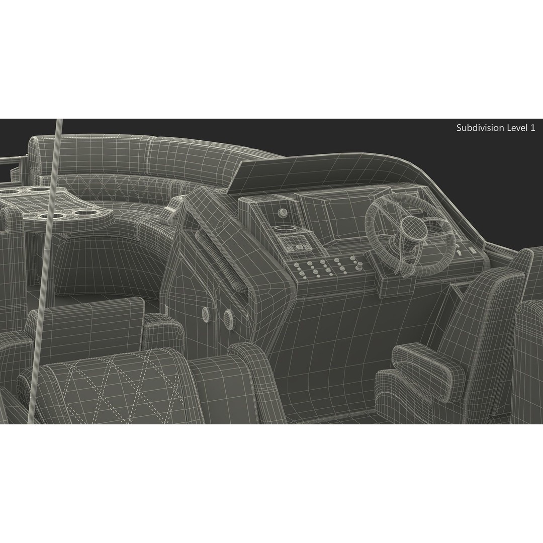 Bennington Q LINE 2024 Grey 3D Model – Luxurious Pontoon Boat, PBR Textures - View 17