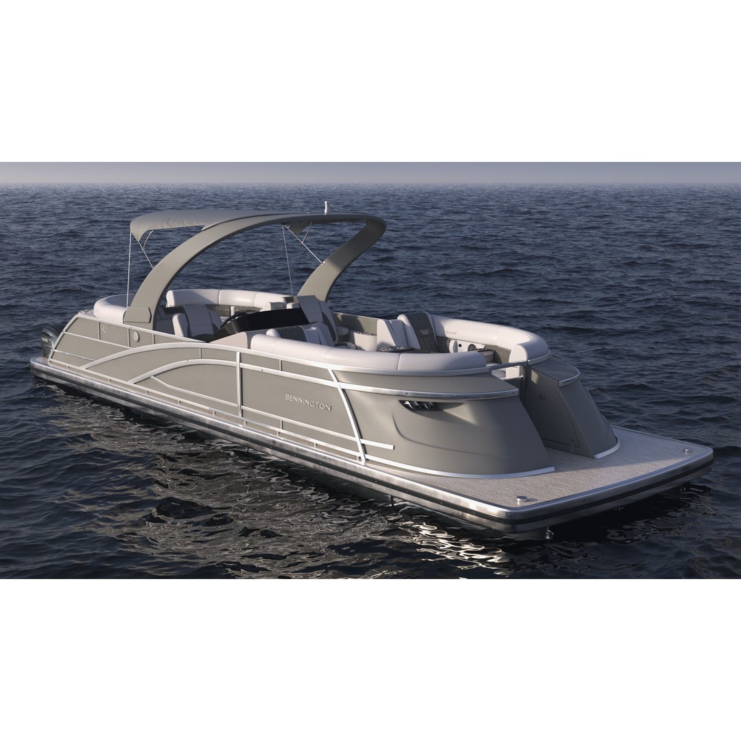 Bennington Q LINE 2024 Grey 3D Model – Luxurious Pontoon Boat, PBR Textures - View 2