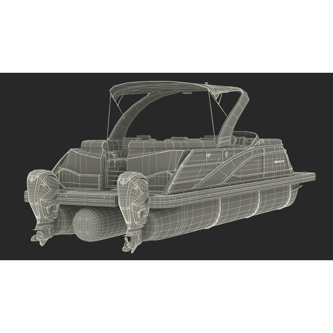 Bennington Q LINE 2024 Grey 3D Model – Luxurious Pontoon Boat, PBR Textures - View 26