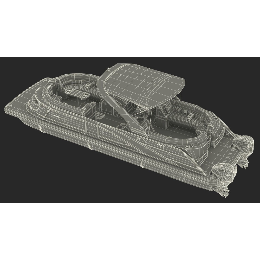 Bennington Q LINE 2024 Grey 3D Model – Luxurious Pontoon Boat, PBR Textures - View 27