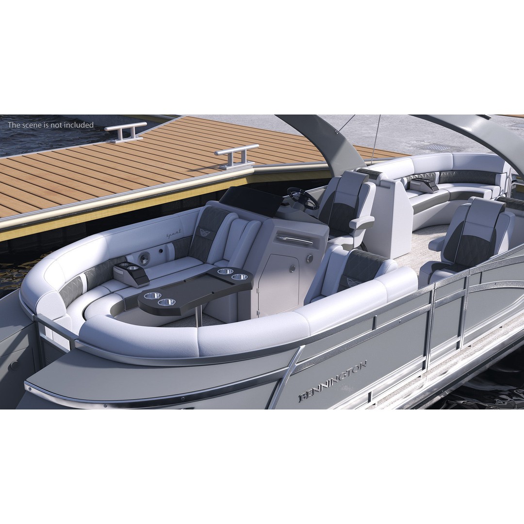 Bennington Q LINE 2024 Grey 3D Model – Luxurious Pontoon Boat, PBR Textures - View 5