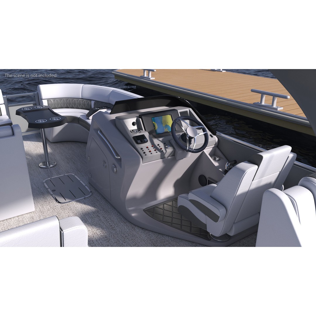 Bennington Q LINE 2024 Grey 3D Model – Luxurious Pontoon Boat, PBR Textures - View 6