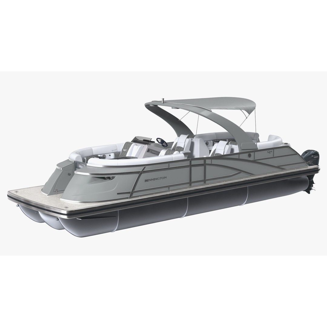 Bennington Q LINE 2024 Grey 3D Model – Luxurious Pontoon Boat, PBR Textures - View 9