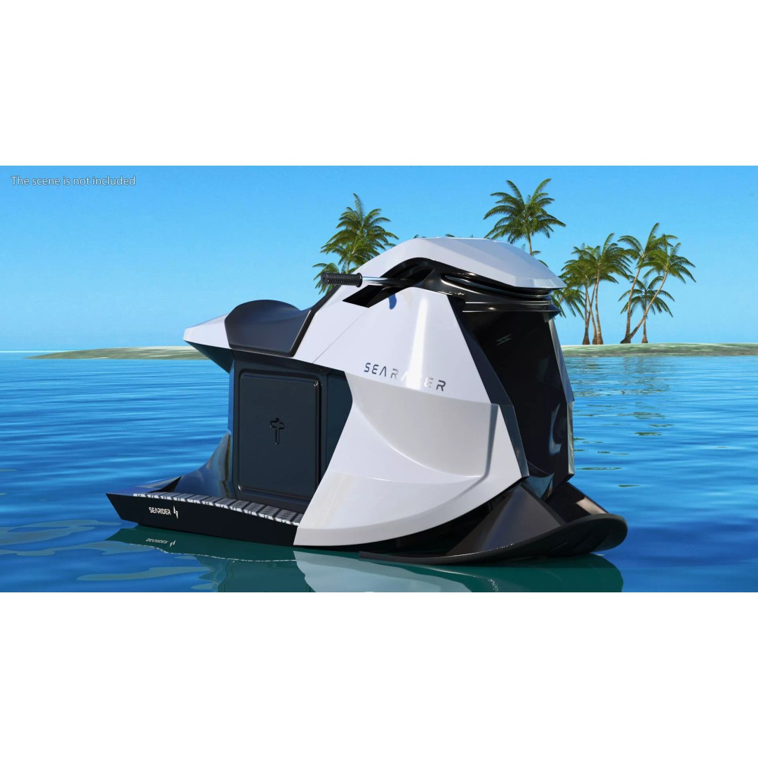 Searacer Jet Ski 3D Model – Futuristic Rigged Watercraft, FBX - View 4