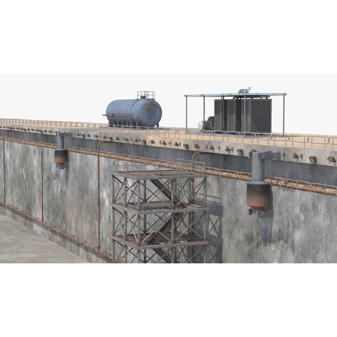 Ship Dry Dock 3D Model – Detailed Facility for Maritime Engineering - View 12