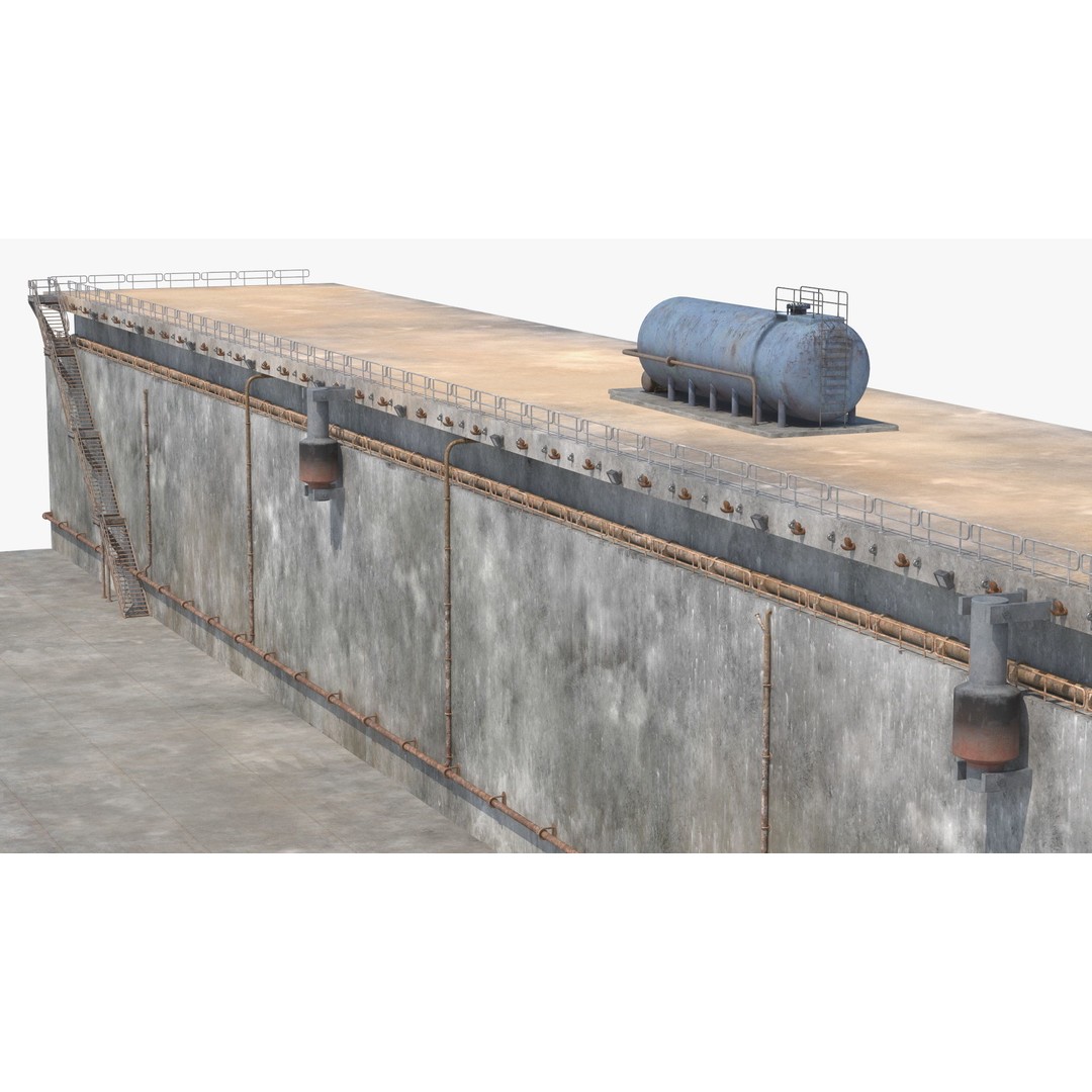 Ship Dry Dock 3D Model – Detailed Facility for Maritime Engineering - View 16