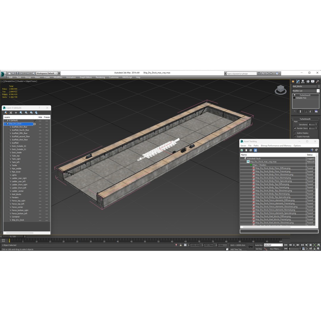 Ship Dry Dock 3D Model – Detailed Facility for Maritime Engineering - View 21