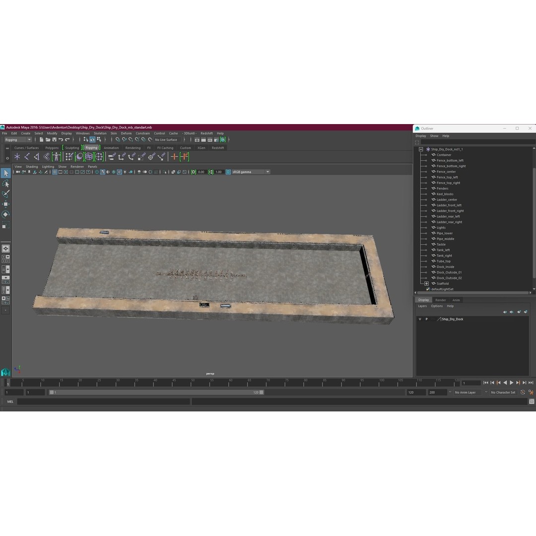 Ship Dry Dock 3D Model – Detailed Facility for Maritime Engineering - View 25