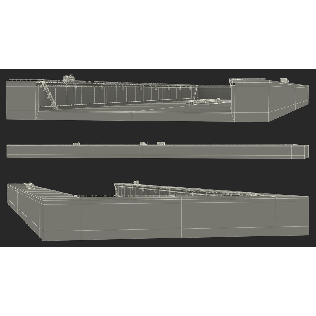 Ship Dry Dock 3D Model – Detailed Facility for Maritime Engineering - View 27