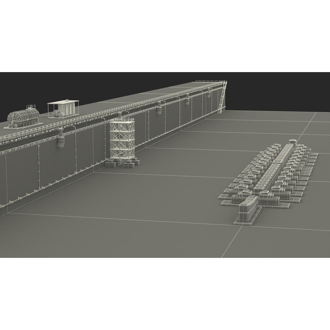 Ship Dry Dock 3D Model – Detailed Facility for Maritime Engineering - View 29
