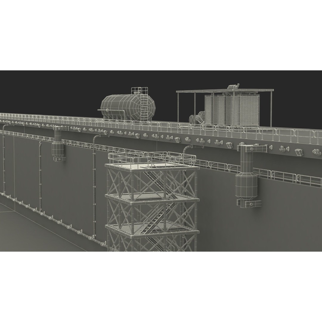 Ship Dry Dock 3D Model – Detailed Facility for Maritime Engineering - View 30