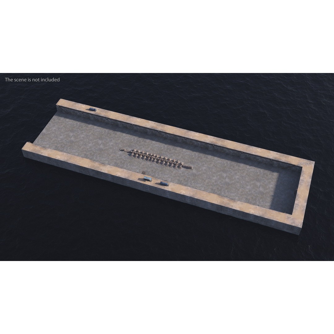 Ship Dry Dock 3D Model – Detailed Facility for Maritime Engineering - View 6