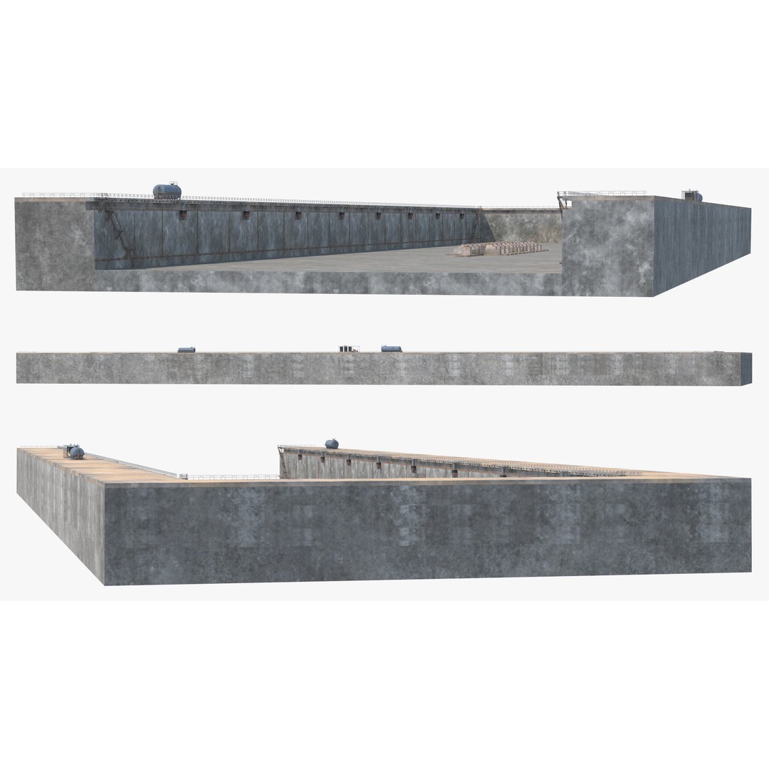 Ship Dry Dock 3D Model – Detailed Facility for Maritime Engineering - View 9