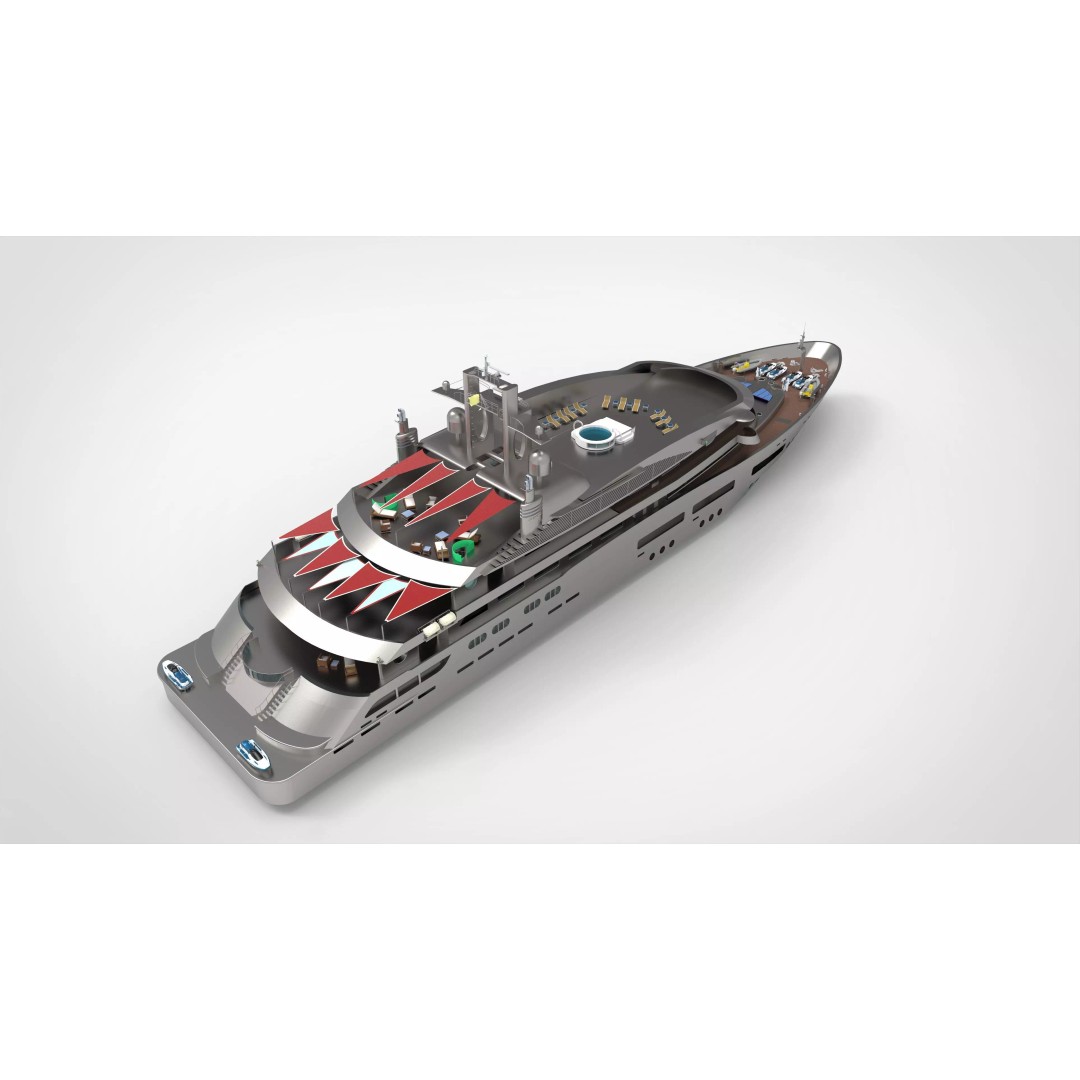 Luxury Yacht 3D Model – High Poly Vessel with Textures, FBX - View 2