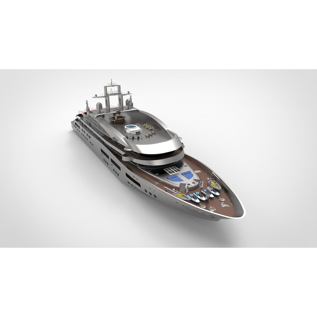 Luxury Yacht 3D Model – High Poly Vessel with Textures, FBX - View 3