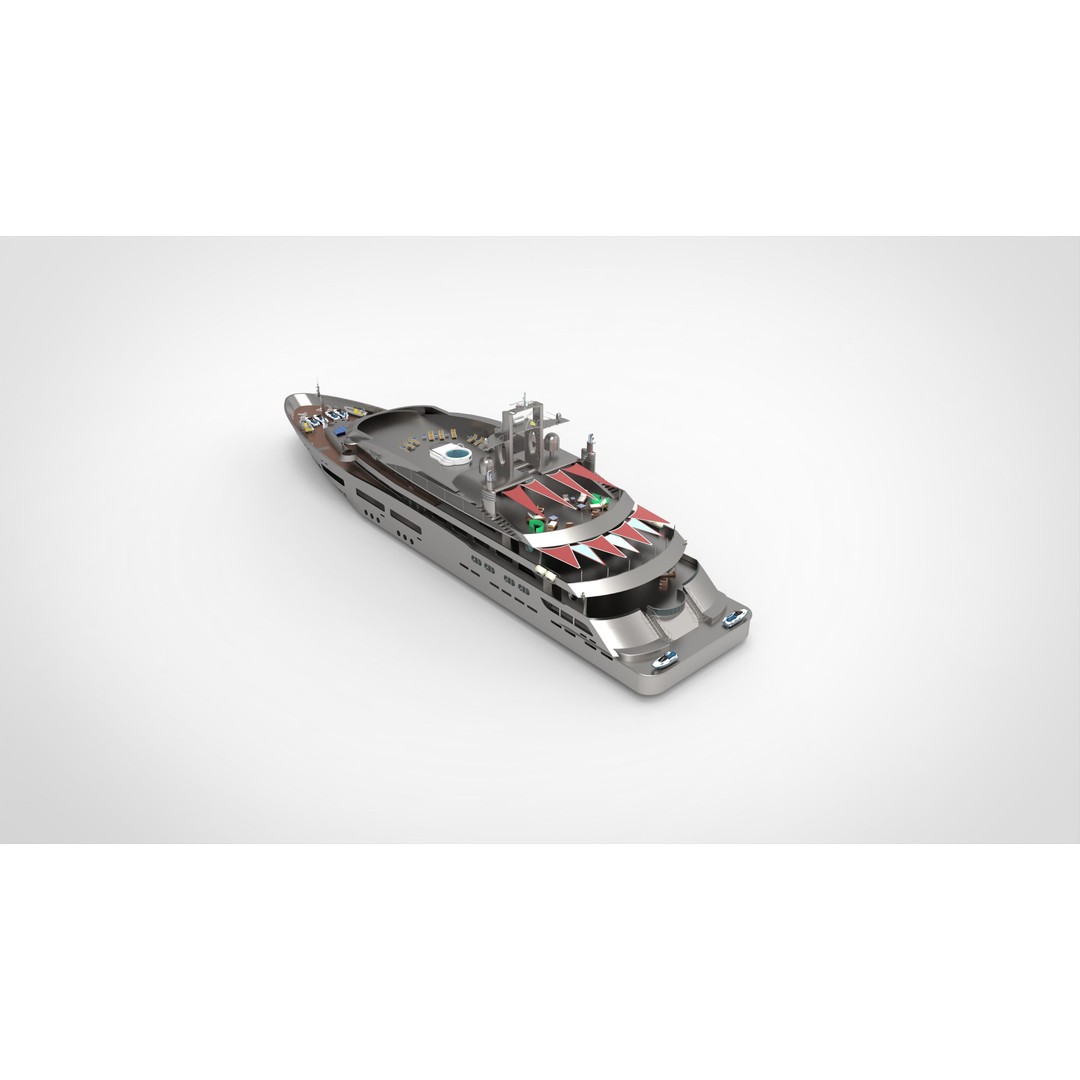 Luxury Yacht 3D Model – High Poly Vessel with Textures, FBX - View 4