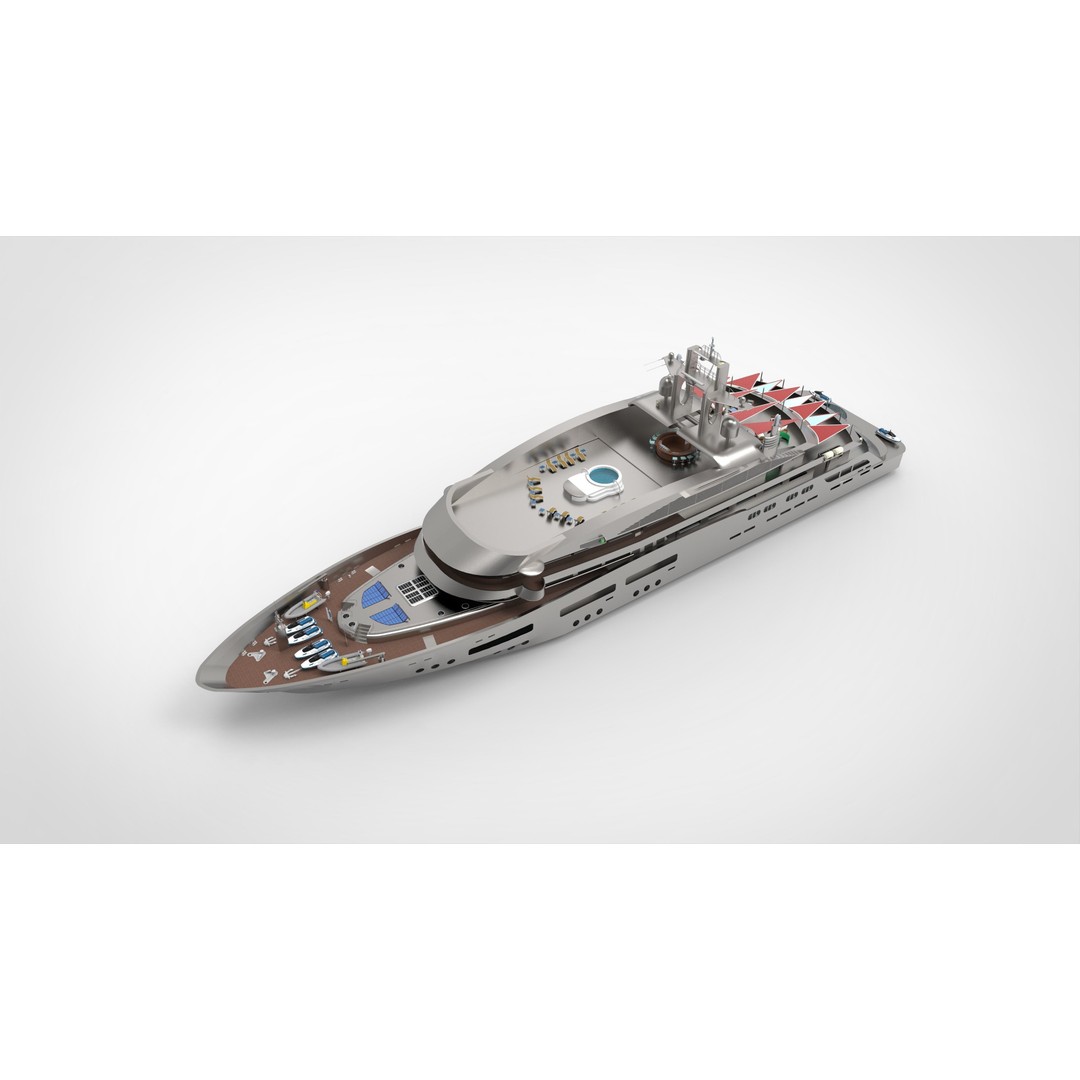 Luxury Yacht 3D Model – High Poly Vessel with Textures, FBX - View 5