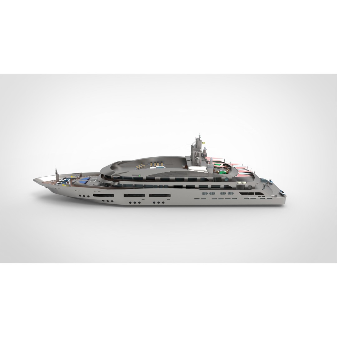 Luxury Yacht 3D Model – High Poly Vessel with Textures, FBX - View 6