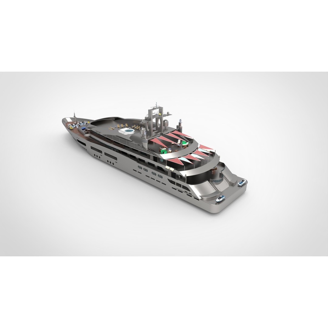 Luxury Yacht 3D Model – High Poly Vessel with Textures, FBX - View 7