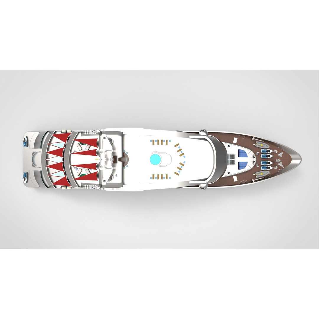 Luxury Yacht 3D Model – High Poly Vessel with Textures, FBX - View 8