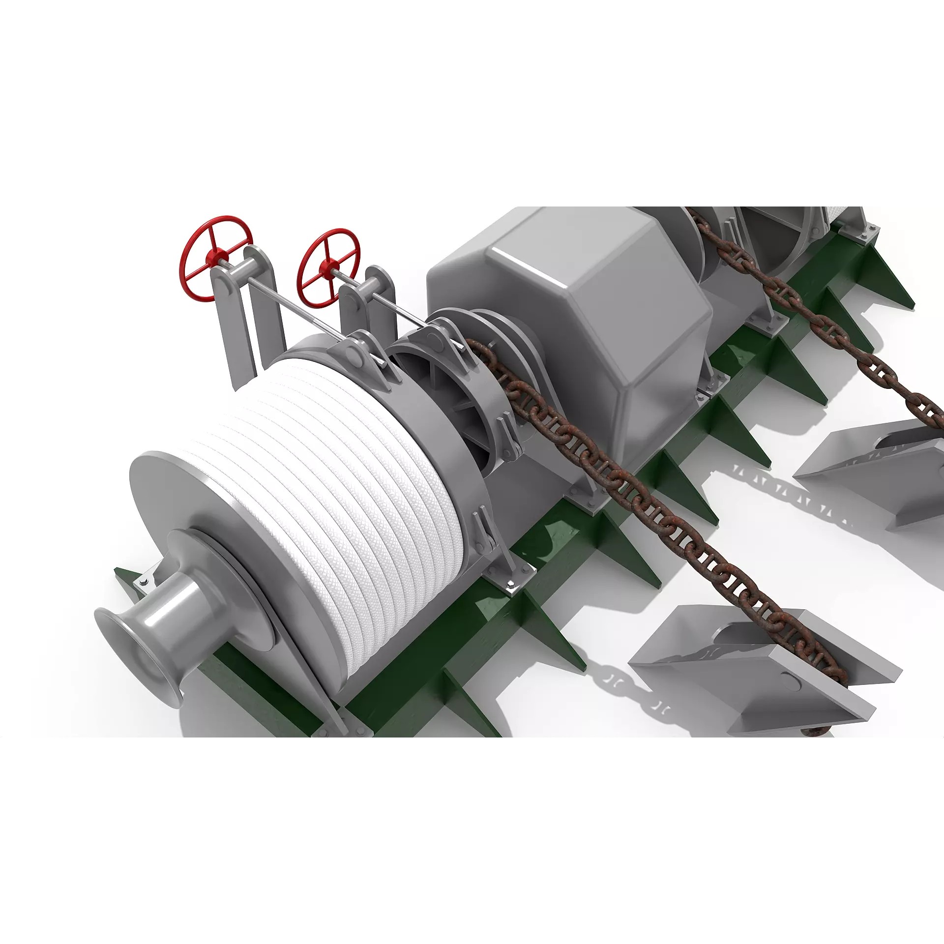 Windlass Anchor Winch - Game-Ready 3D Model