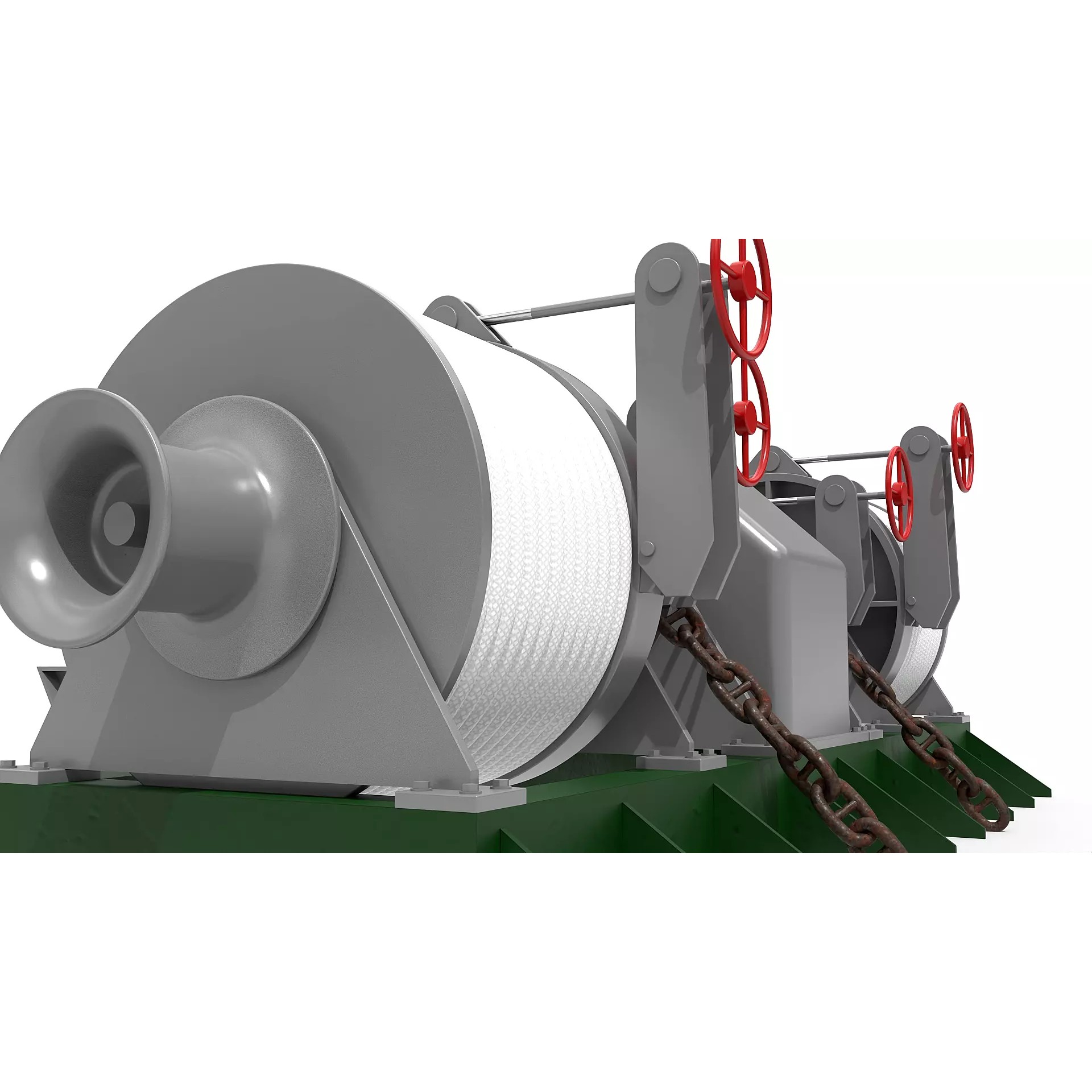 Windlass Anchor Winch - Game-Ready 3D Model - View 10