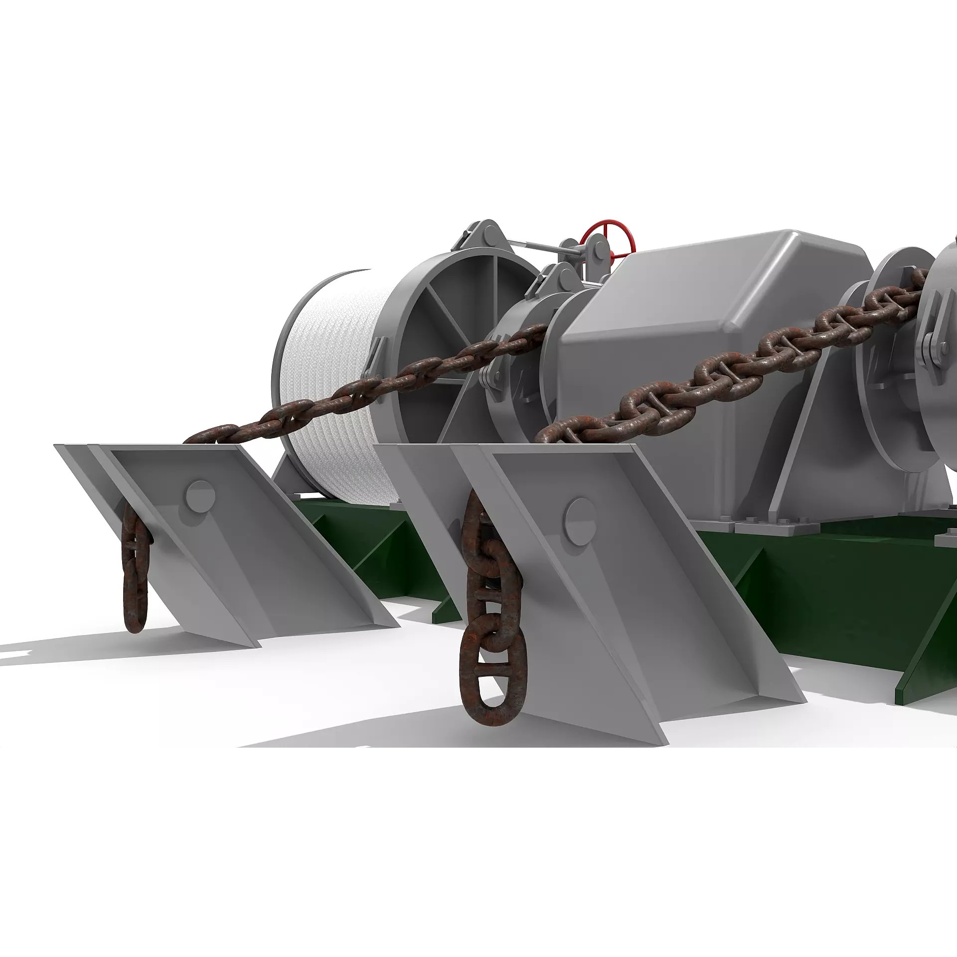 Windlass Anchor Winch - Game-Ready 3D Model - View 12