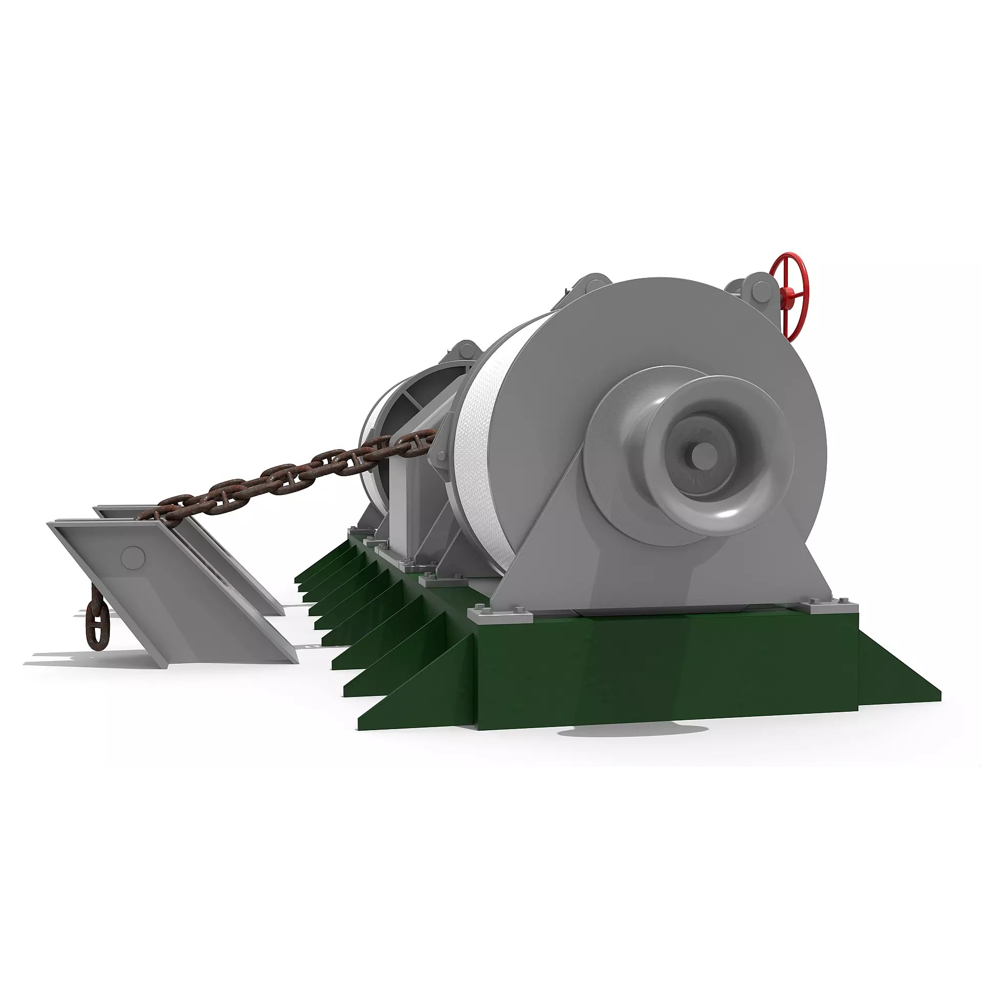 Windlass Anchor Winch - Game-Ready 3D Model - View 6
