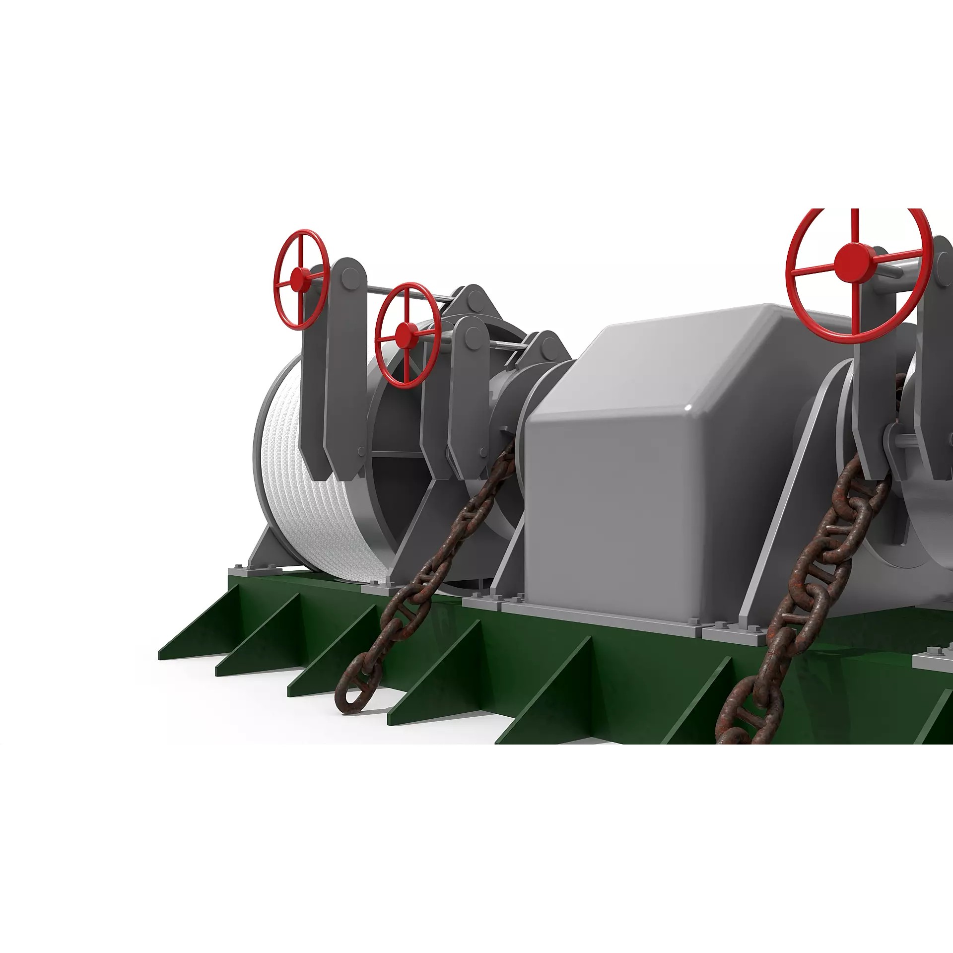 Windlass Anchor Winch - Game-Ready 3D Model - View 7