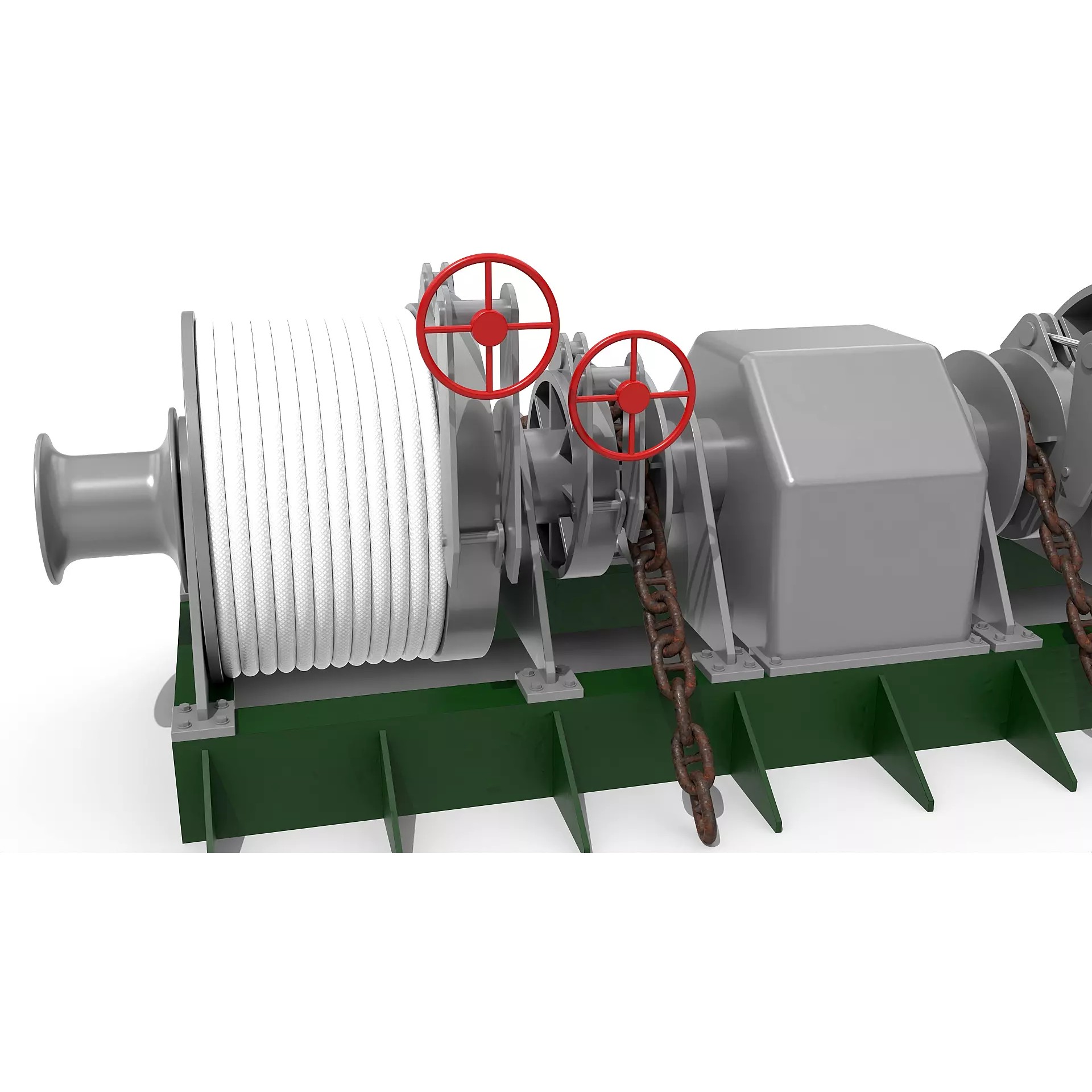 Windlass Anchor Winch - Game-Ready 3D Model - View 8