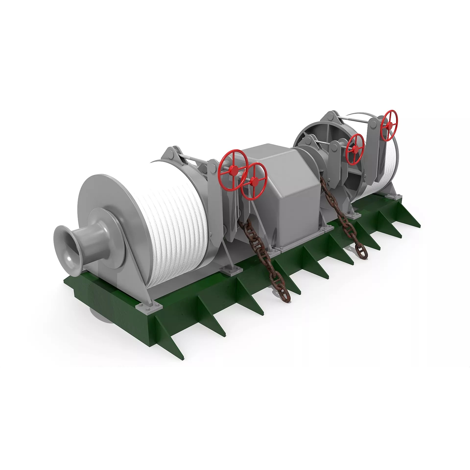 Windlass Anchor Winch - Game-Ready 3D Model - View 9