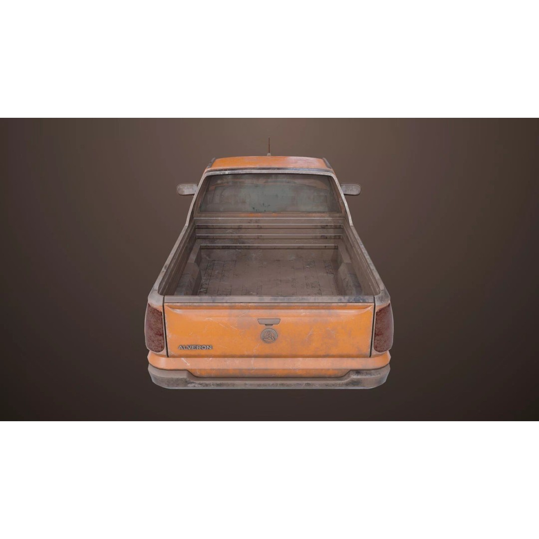 Old Rusty Pickup Truck 3D Model – Low Poly Game Asset, FBX, PBR - View 26