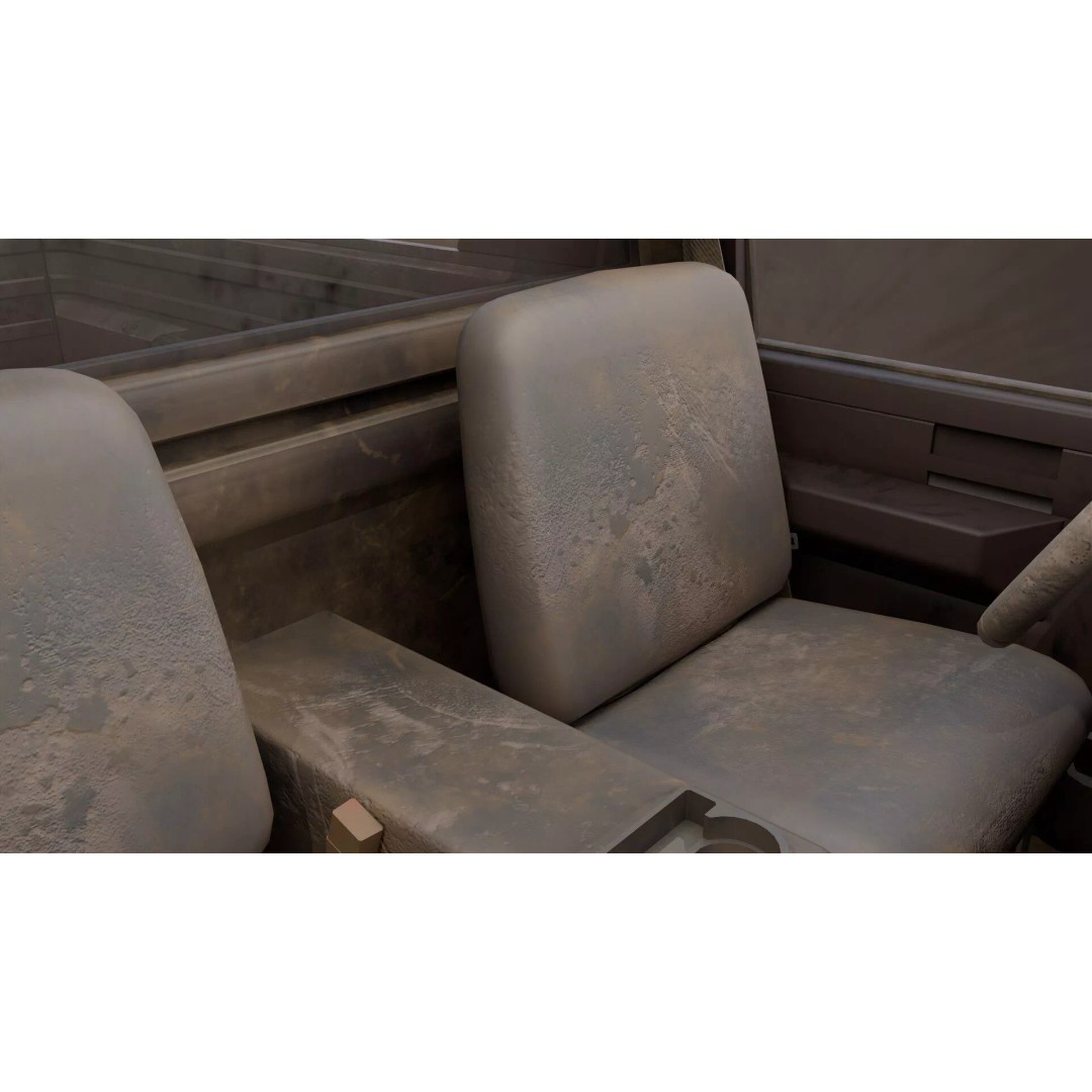 Old Rusty Pickup Truck 3D Model – Low Poly Game Asset, FBX, PBR - View 34