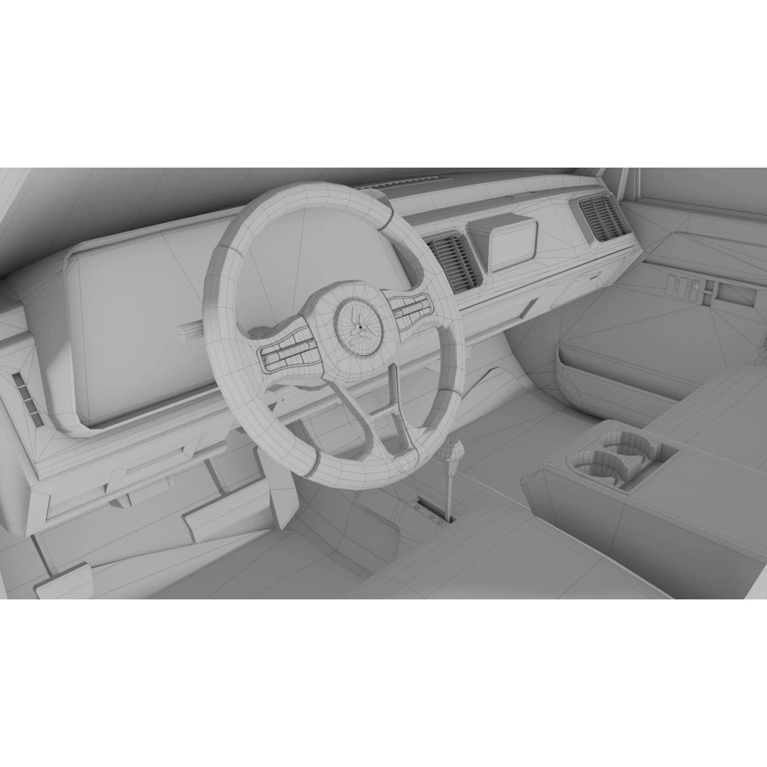 Old Rusty Pickup Truck 3D Model – Low Poly Game Asset, FBX, PBR - View 46