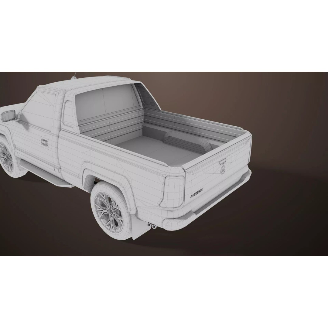 Old Rusty Pickup Truck 3D Model – Low Poly Game Asset, FBX, PBR - View 47