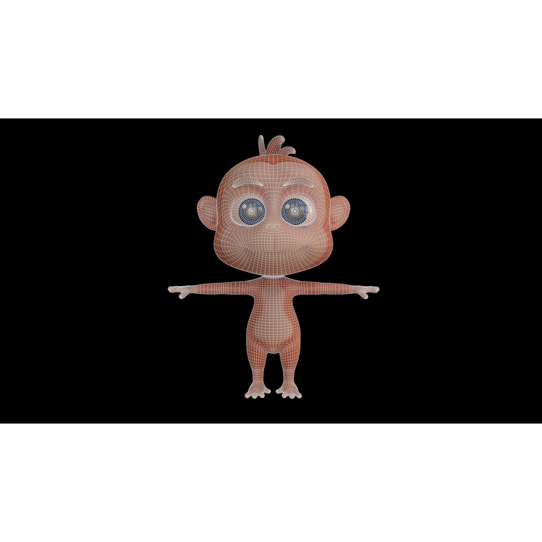 Monkey 3D Model – Low Poly Cartoon Character, FBX, Game Ready - View 7