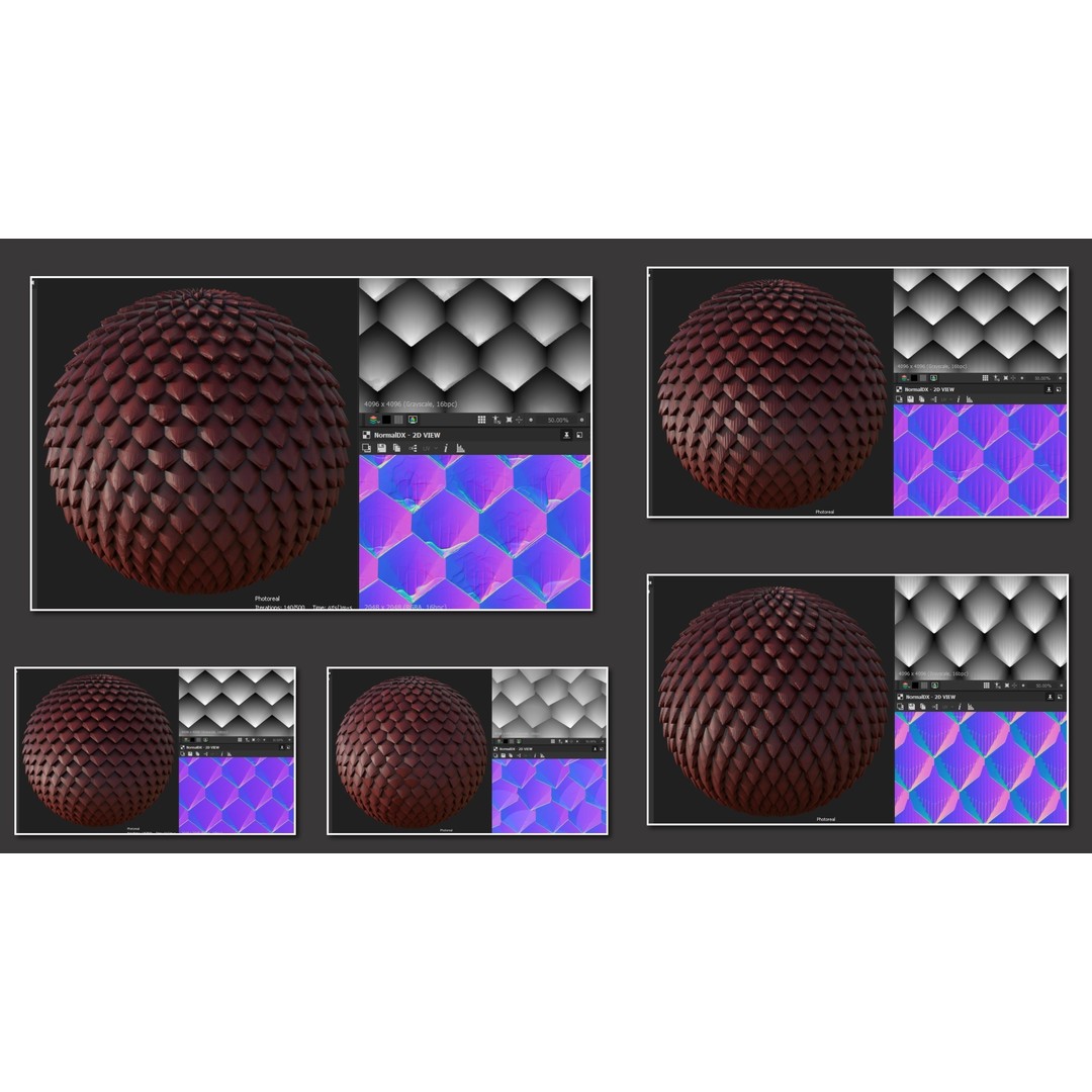 100 Alpha and Normal Maps 3D Model – Textures for ZBrush and Blender - View 11