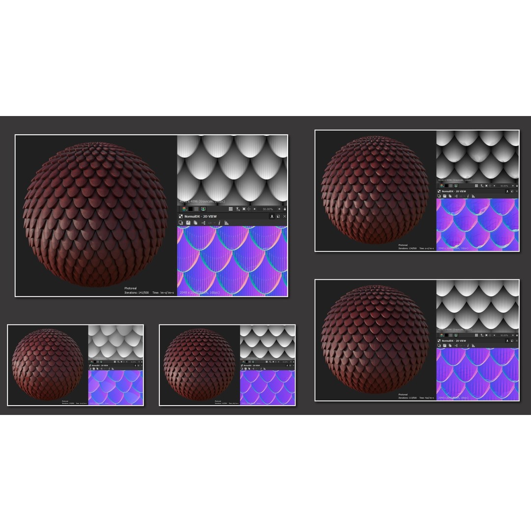 100 Alpha and Normal Maps 3D Model – Textures for ZBrush and Blender - View 5
