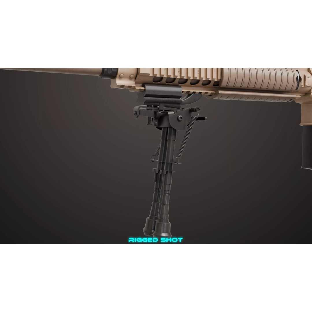 Sniper Rifle 07 Sandal 3D Model – Low Poly Game Asset, PBR Textures - View 13