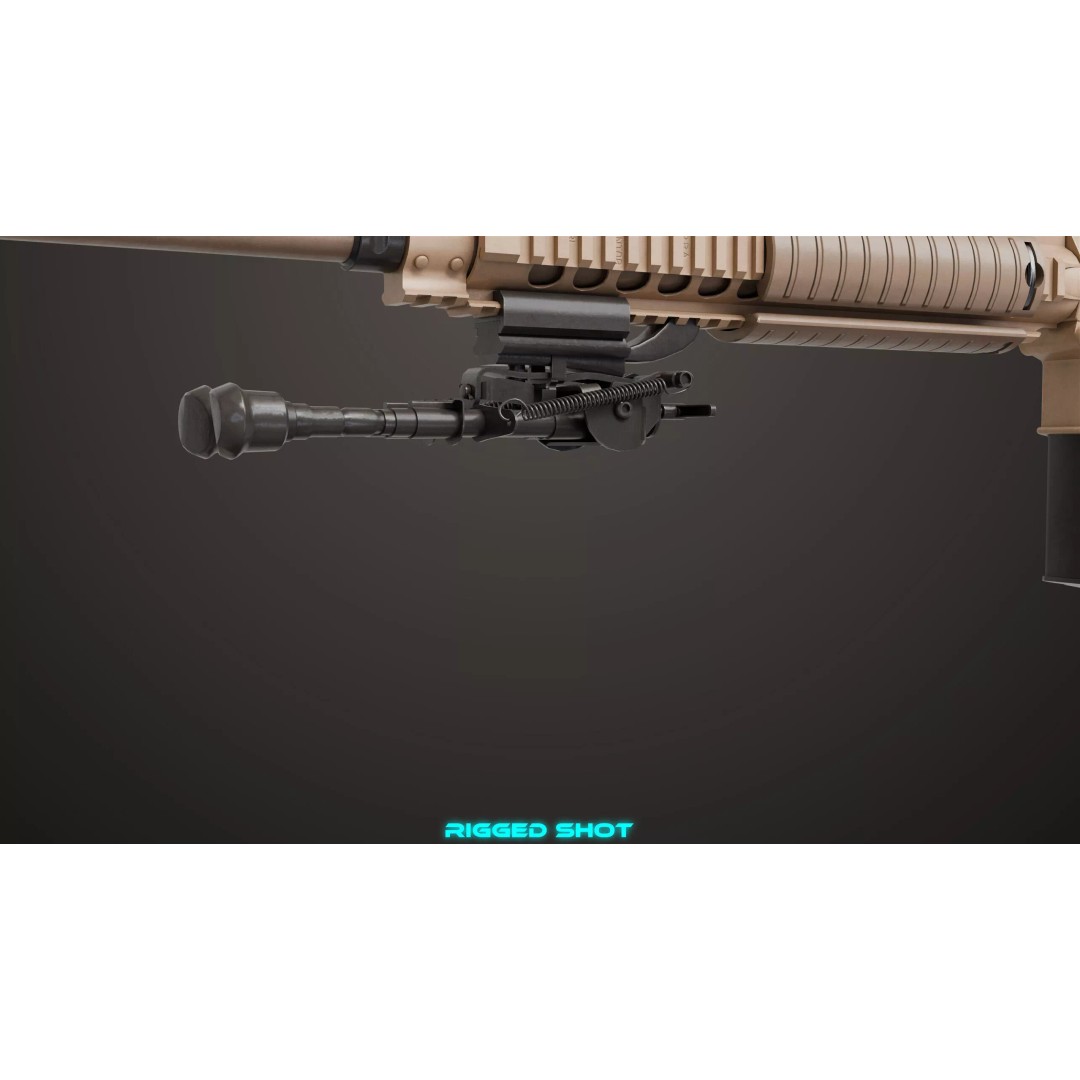 Sniper Rifle 07 Sandal 3D Model – Low Poly Game Asset, PBR Textures - View 14