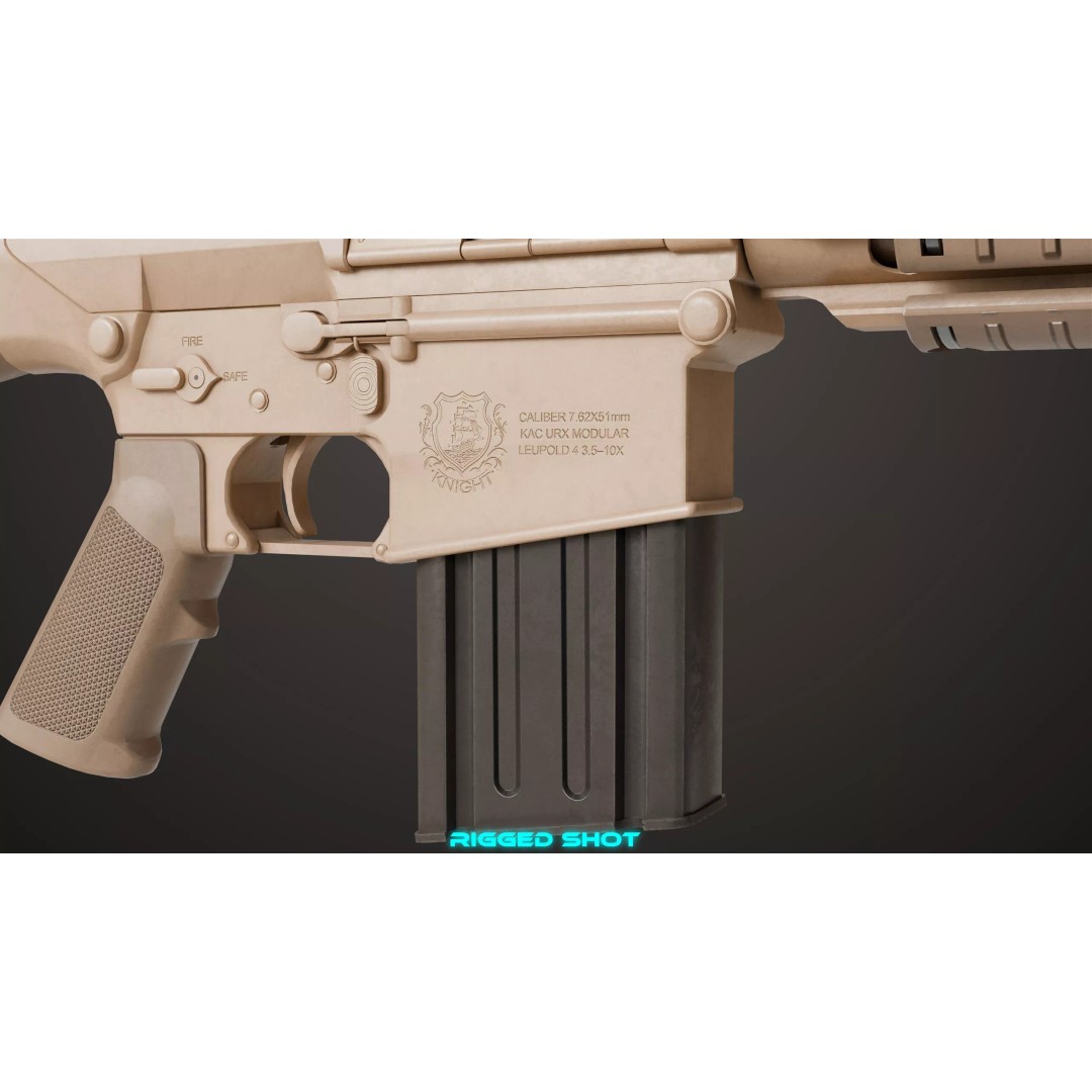 Sniper Rifle 07 Sandal 3D Model – Low Poly Game Asset, PBR Textures - View 15