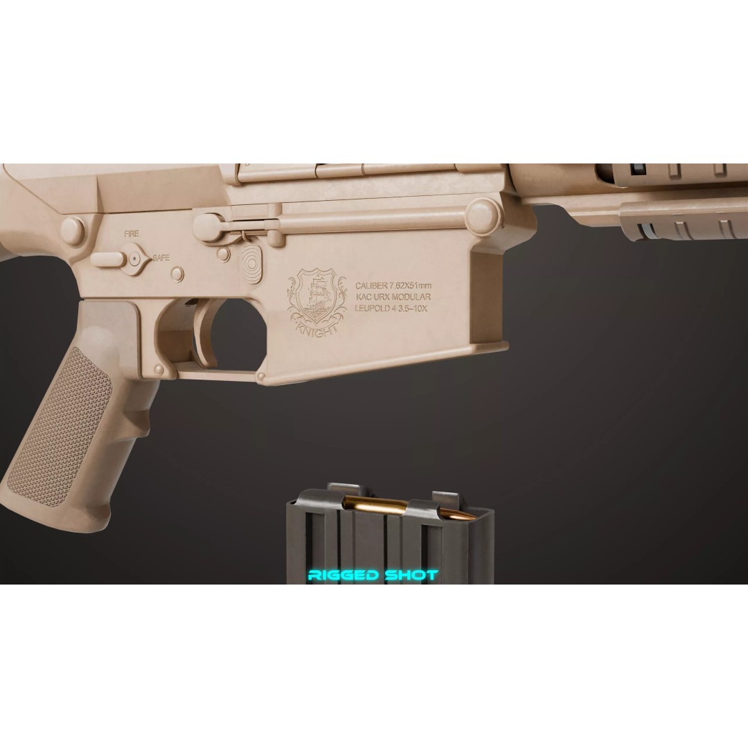 Sniper Rifle 07 Sandal 3D Model – Low Poly Game Asset, PBR Textures - View 16