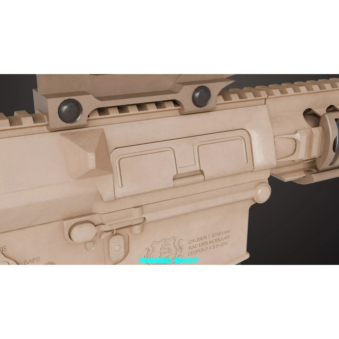 Sniper Rifle 07 Sandal 3D Model – Low Poly Game Asset, PBR Textures - View 22