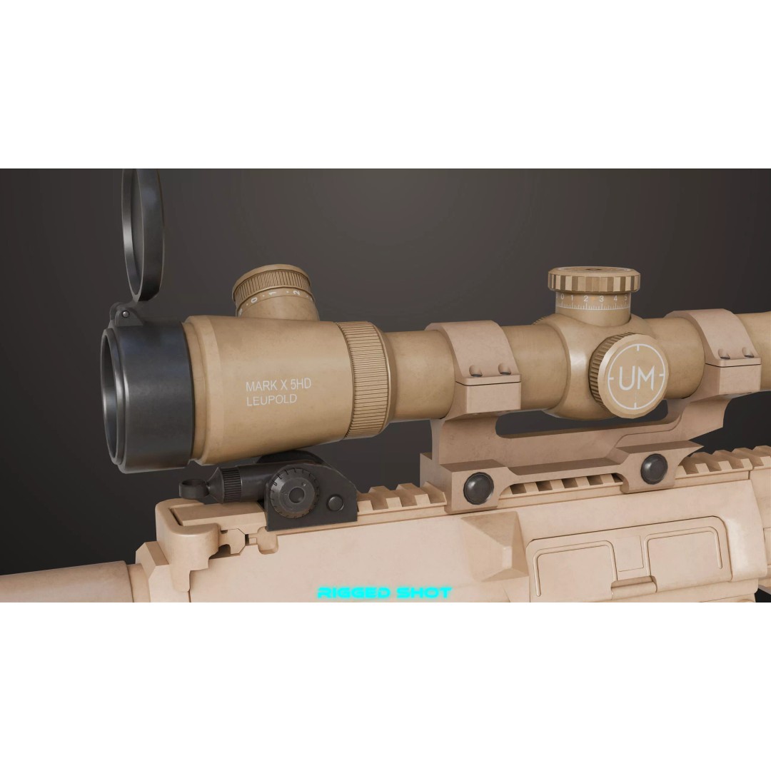 Sniper Rifle 07 Sandal 3D Model – Low Poly Game Asset, PBR Textures - View 24