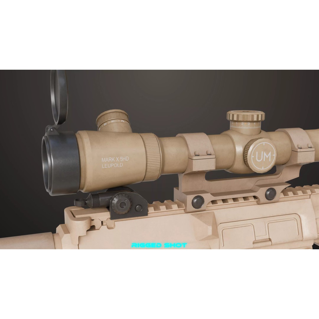 Sniper Rifle 07 Sandal 3D Model – Low Poly Game Asset, PBR Textures - View 26