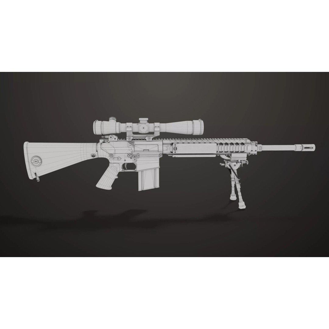 Sniper Rifle 07 Sandal 3D Model – Low Poly Game Asset, PBR Textures - View 40