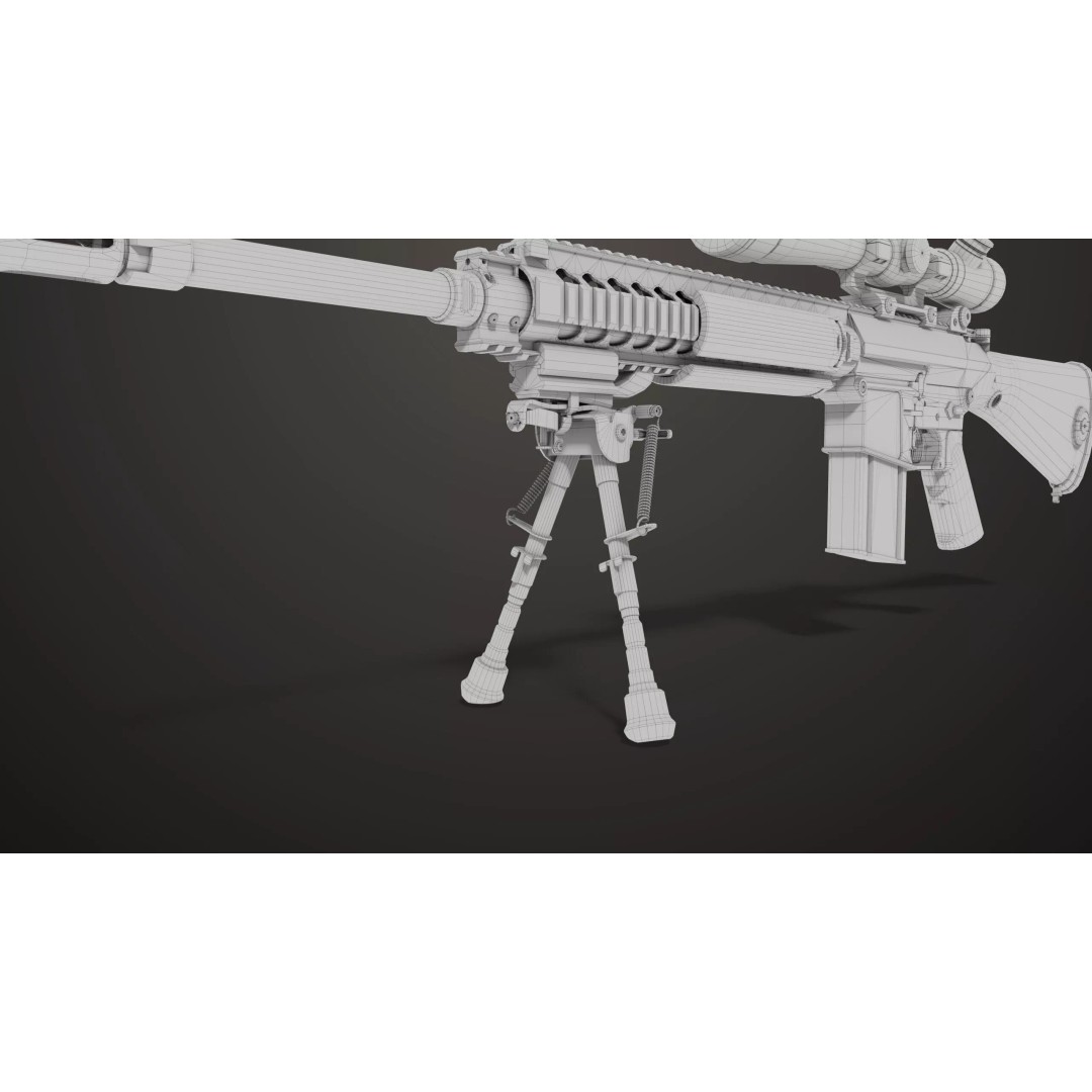 Sniper Rifle 07 Sandal 3D Model – Low Poly Game Asset, PBR Textures - View 42