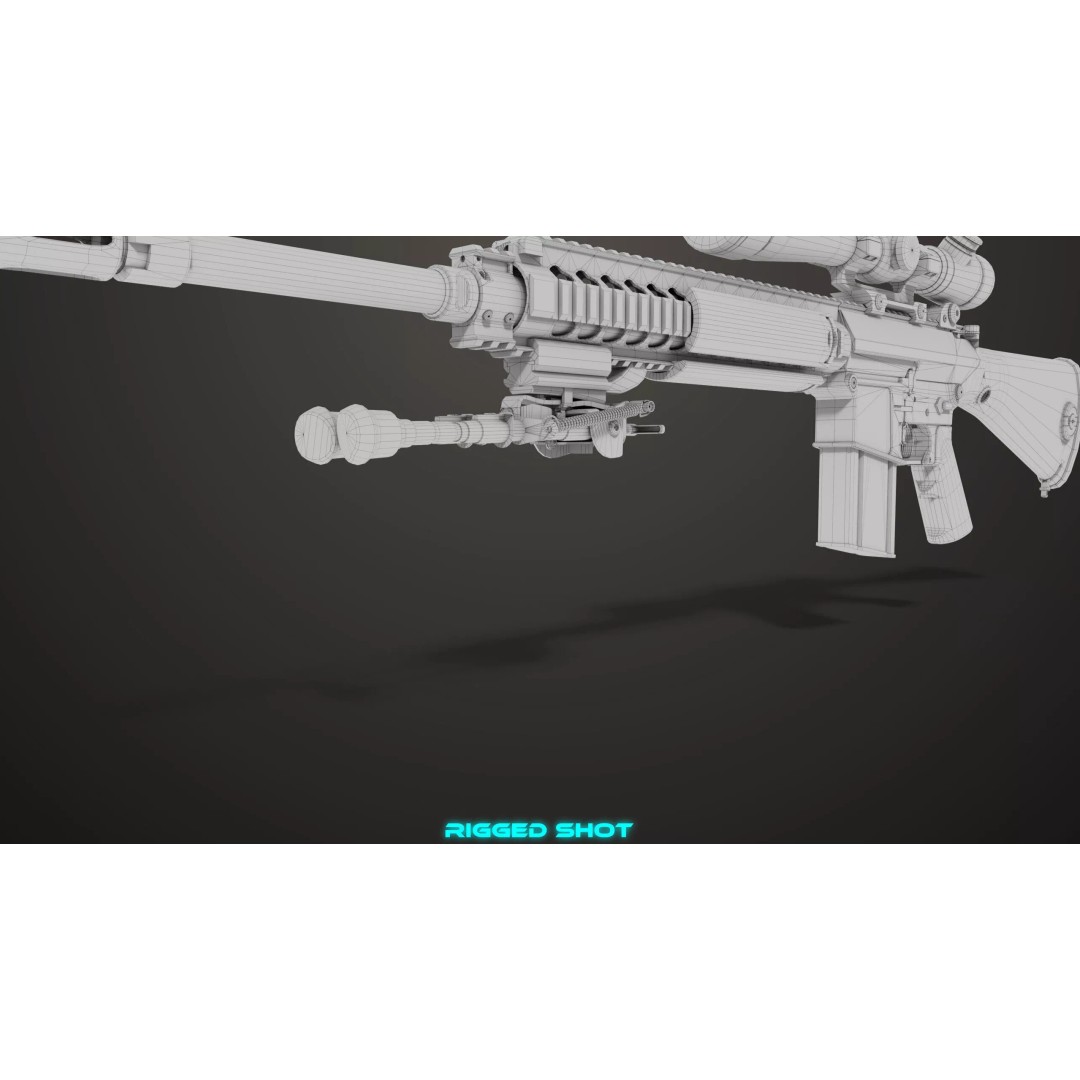Sniper Rifle 07 Sandal 3D Model – Low Poly Game Asset, PBR Textures - View 43