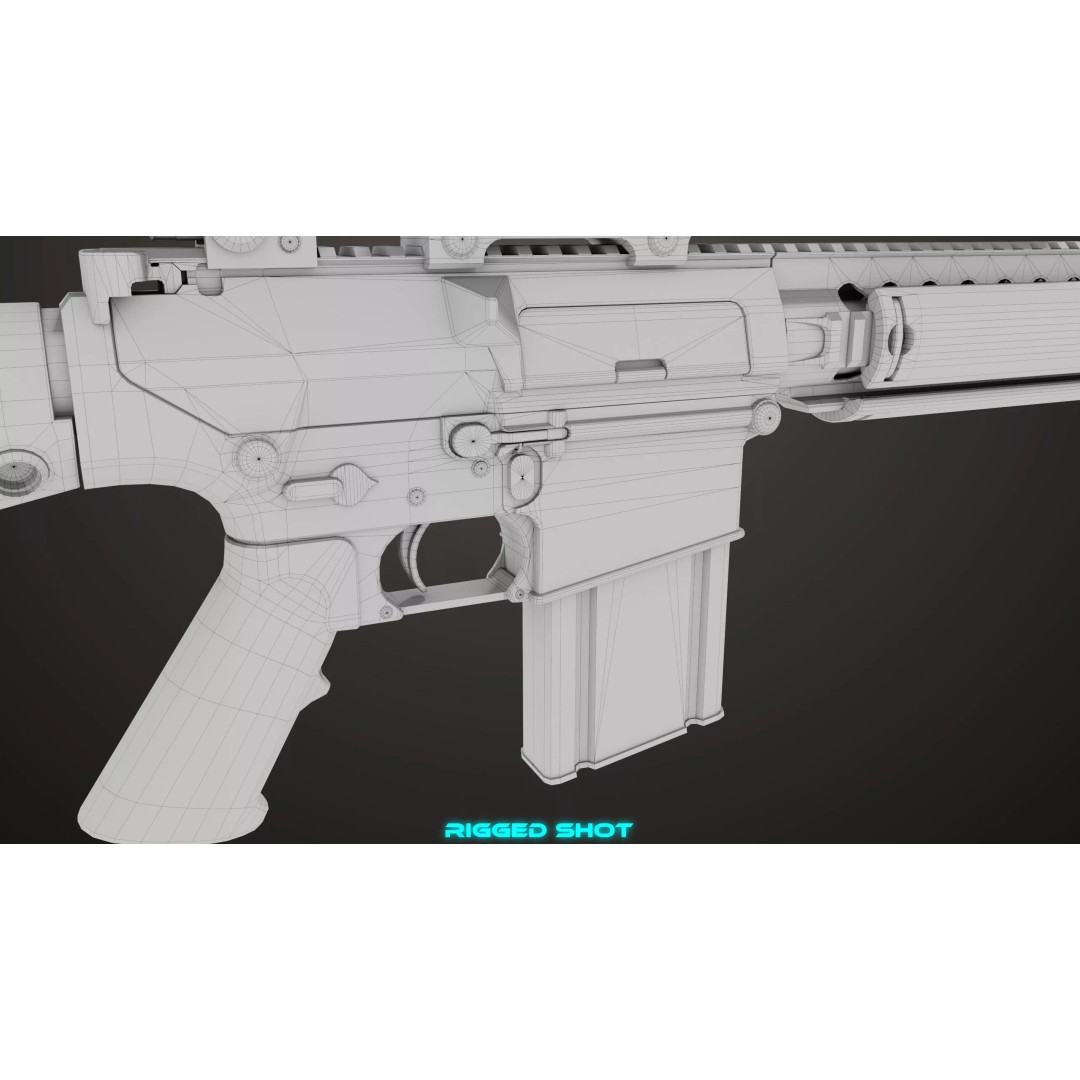 Sniper Rifle 07 Sandal 3D Model – Low Poly Game Asset, PBR Textures - View 44