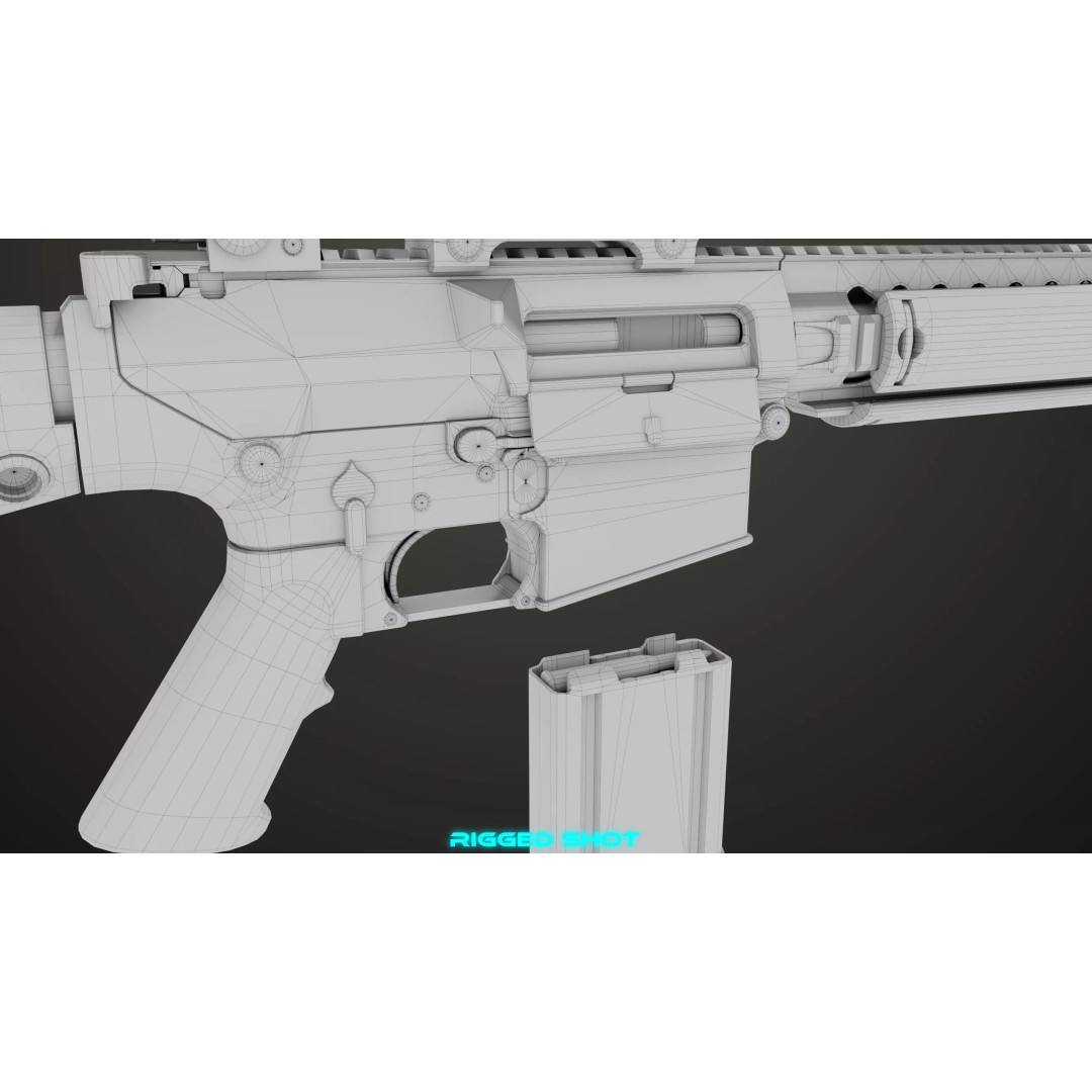 Sniper Rifle 07 Sandal 3D Model – Low Poly Game Asset, PBR Textures - View 45